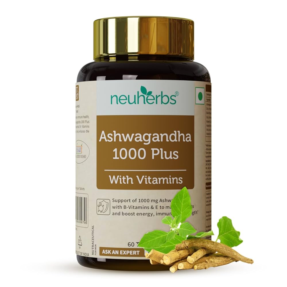 Neuherbs Ashwagandha 1000mg Tablets For Men Manage Anxiety & Stress Relief