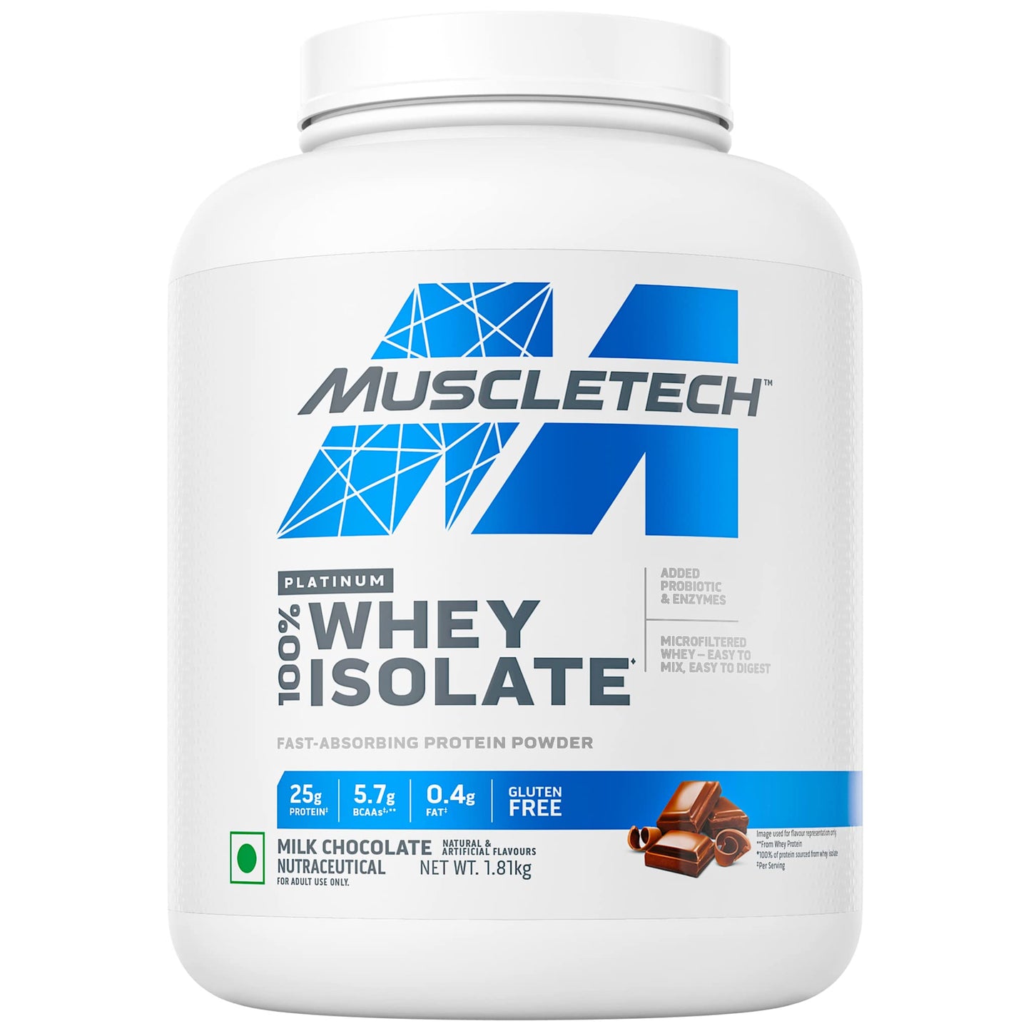 MuscleTech Platinum 100% Whey Isolate, Protein Powder Milk Chocolate