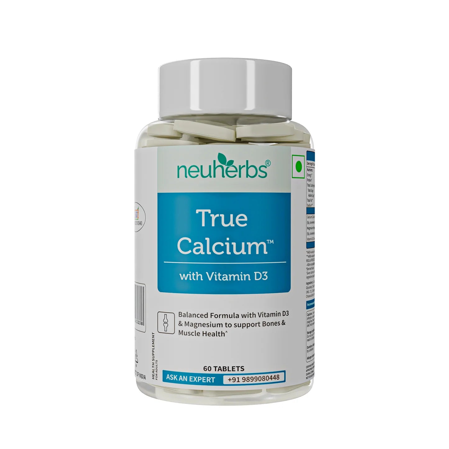 Neuherbs True Calcium With Natural Vitamin D3 Tablets 60'S