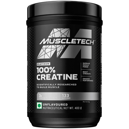 MuscleTech Platinum 100% Creatine Powder (Unflavoured - 400Gram, 133 Serves)