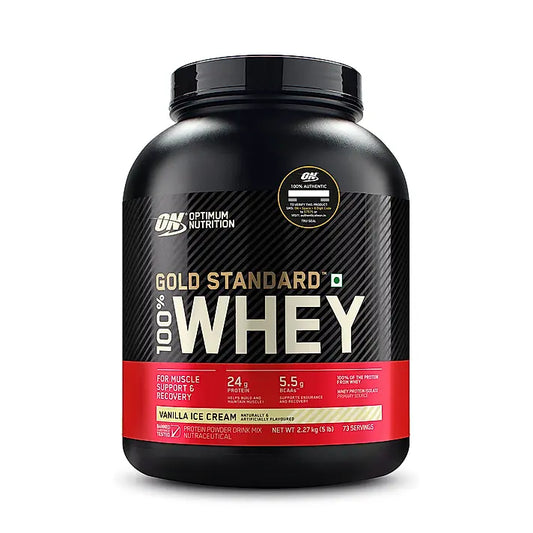 Optimum Nutrition (ON) Gold Standard 100% Whey Protein Powder - 5 lbs, 2.27 kg (Double Rich Chocolate)