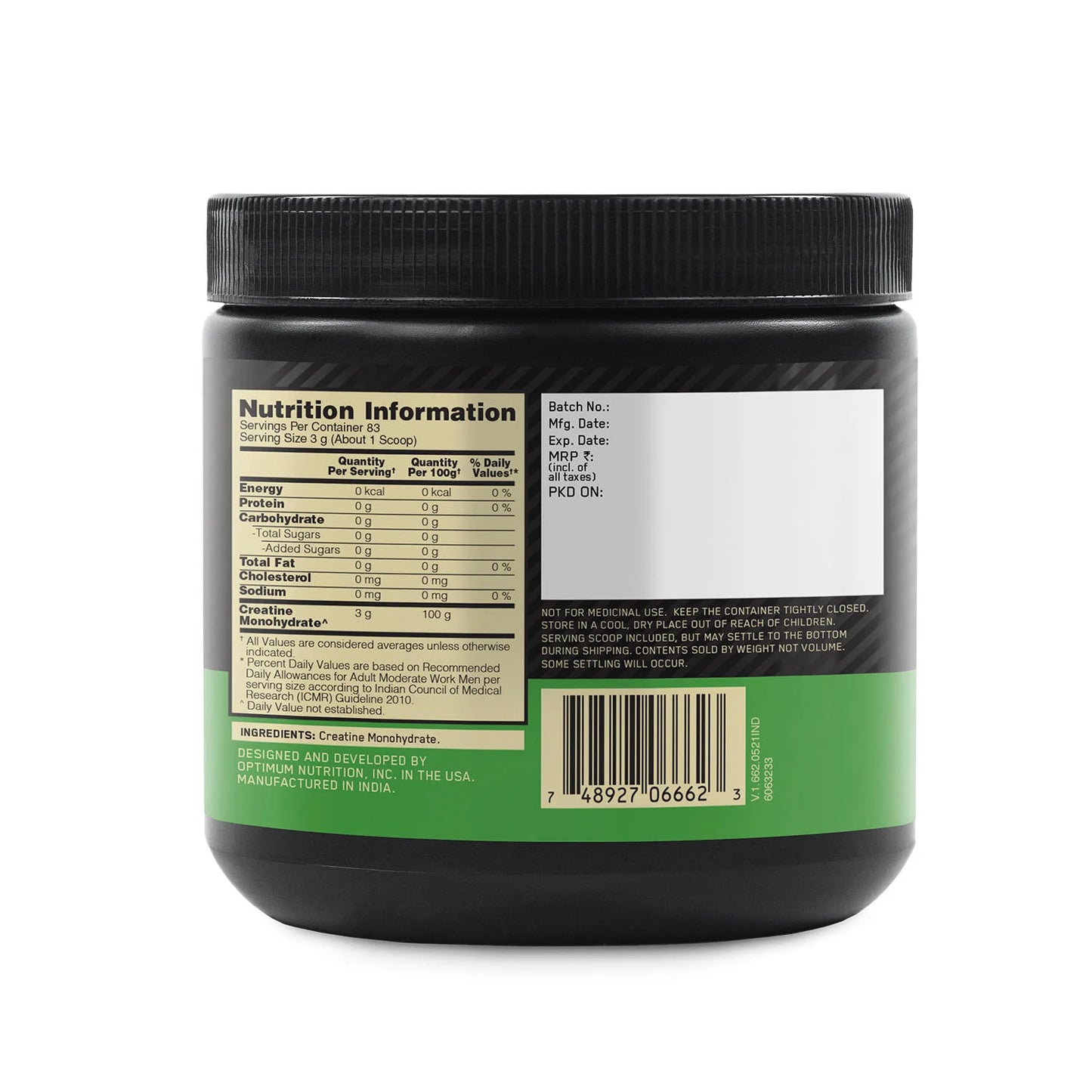 Optimum Nutrition (ON) Micronized Creatine Powder 250g Unflavoured