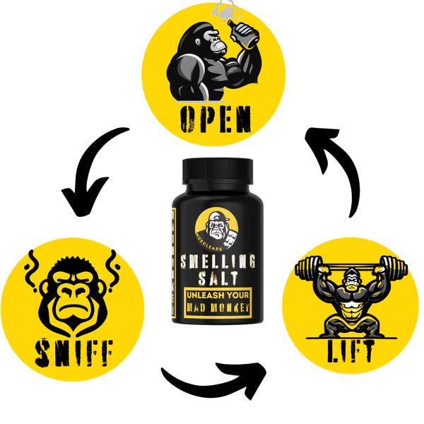 Muscleape Ammonia Smelling Salt. Most Potent .Safe And Non-Addictive Performance Enhancer. Choice Of Elite Powerlifters.100 gm Of Pure Wrath. | Powerlifting | Muscleape