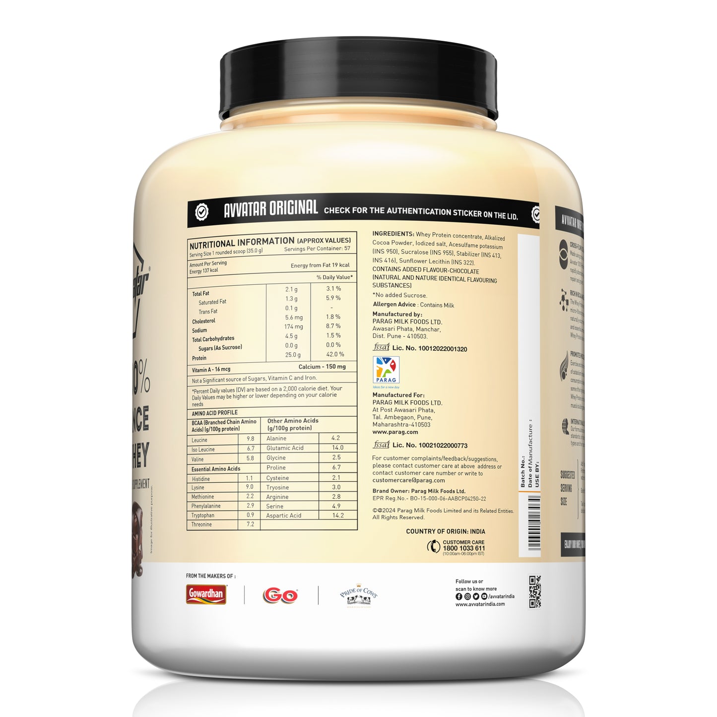 Avvatar 100% Performance Whey | 2 Kg | Belgian Chocolate Flavour