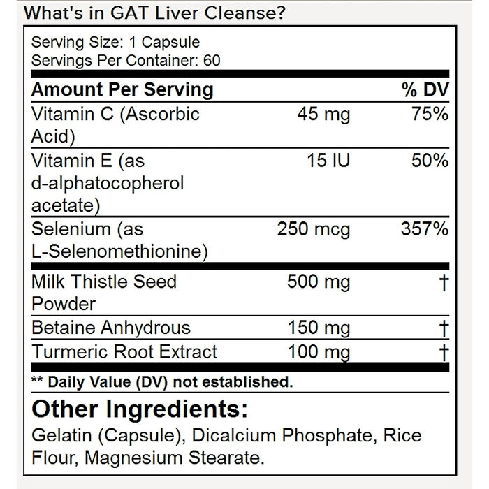 GAT Sports Liver Cleanse, 60 capsules