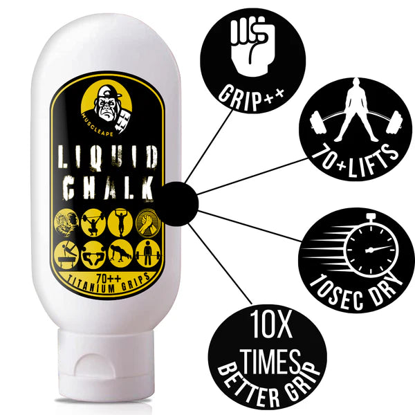 Muscleape Liquid Chalk Cream For Titanium Strenght Dry Grip.Sweat Free Hands for Weightlifting, Gym, Rock Climbing, Calisthenics, Gymnastics, CrossFit, Bodybuilding. 70 Ml. | | Muscleape