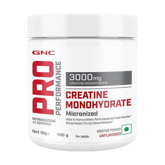 GNC Pro Performance Creatine Monohydrate, (Unflavoured, 100 grams Powder)