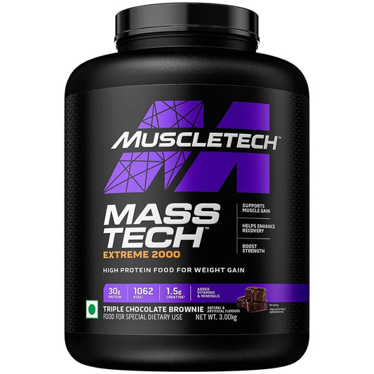 MuscleTech MassTech Extreme Mass Gainer, 30g Protein, 1073 KCAL, 1.5g Creatine With Added Multi Vitamins