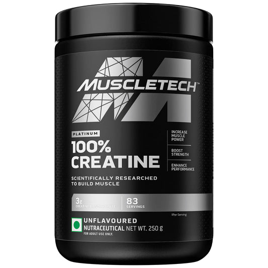 MuscleTech Platinum 100% Creatine Powder (Unflavoured - 250 Gram,83 Serves)