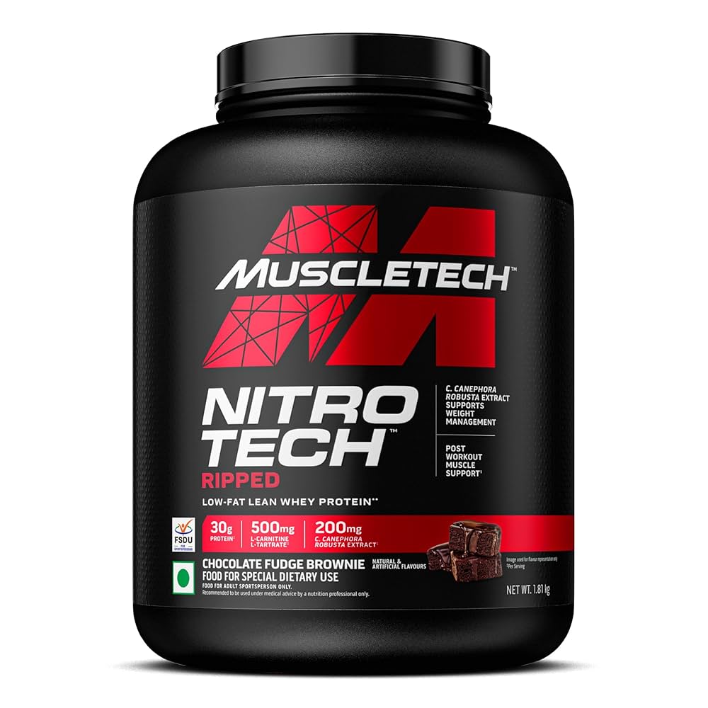 MuscleTech Nitrotech Ripped,1.81 Kg (4Lbs),Chocolate Fudge Brownie