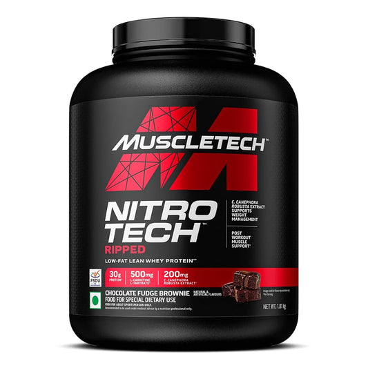 MuscleTech Nitrotech Ripped,1.81 Kg (4Lbs),Chocolate Fudge Brownie