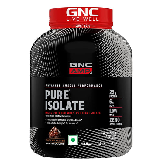 GNC AMP Pure Isolate Low Carb | Boosts Athletic Performance | Builds Lean Muscles | Speeds Up Recovery | Increases Strength Chocolate Frosting