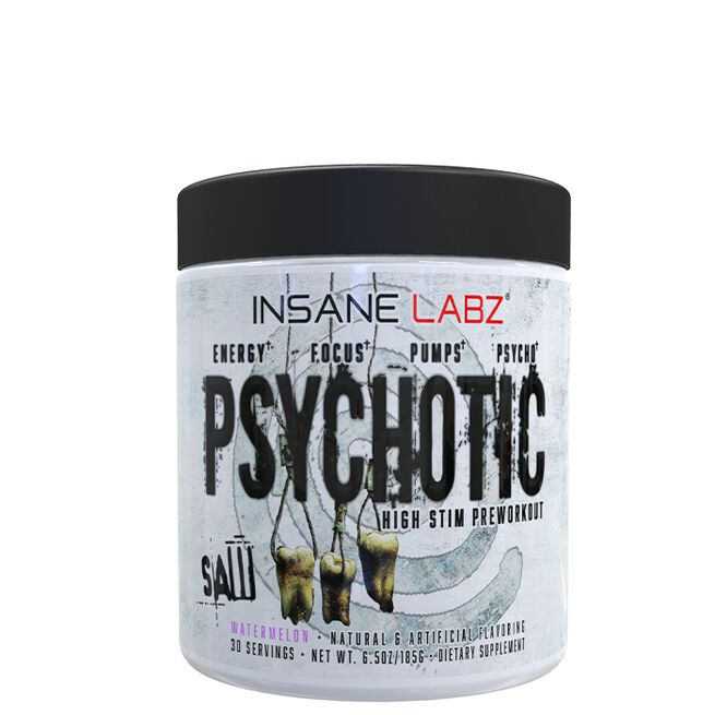 Psychotic SAW®, High Stim Pre Workout 30 serving watermelon flavour