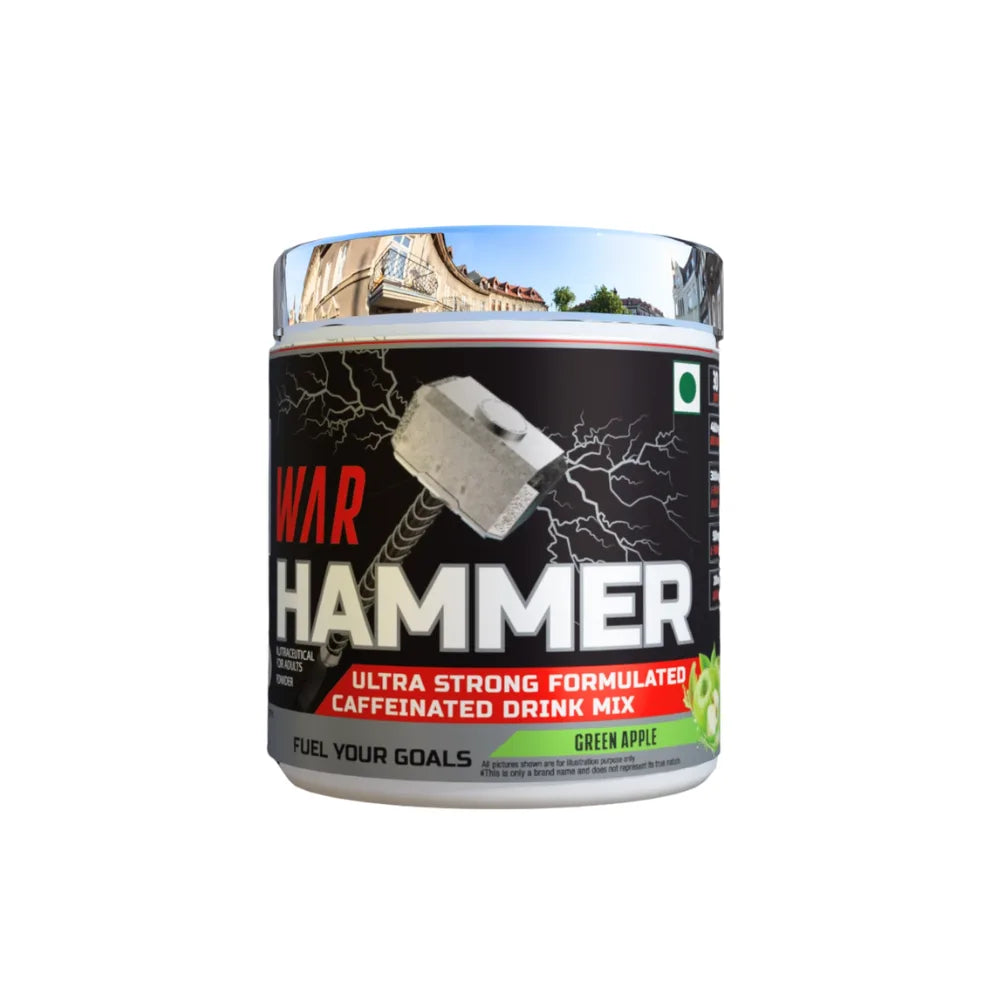 War Hammer Pre-Workout Green Apple flavour